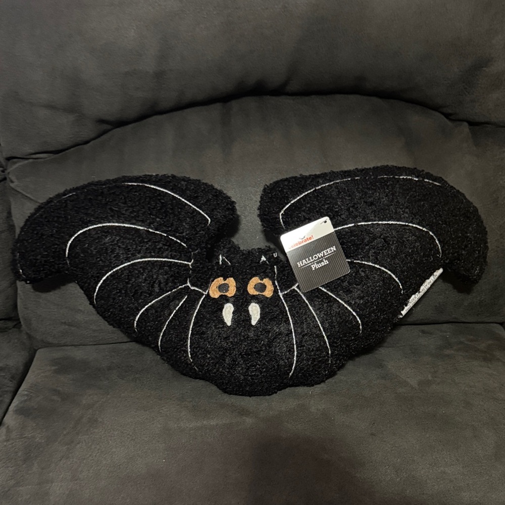 Black Halloween Bat Pillow